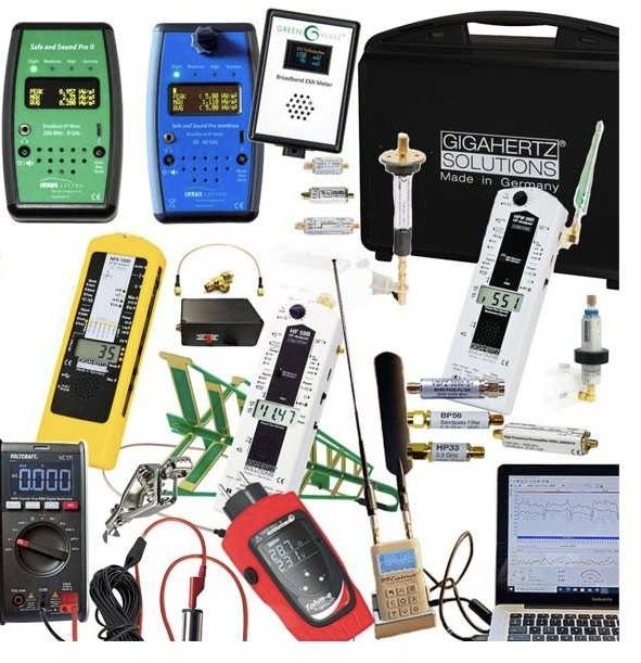 Matériel de mesure professionnel: mesureurs HF et BF, antennes, filtres, multimètre